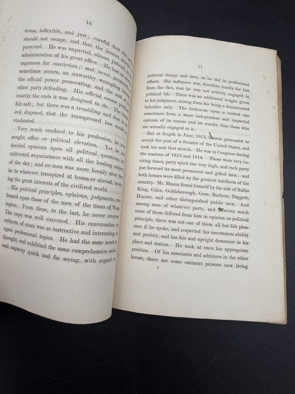 1849 Proceedings Death of Hon. Jeremiah Mason - MA & NH Legal History - Rare