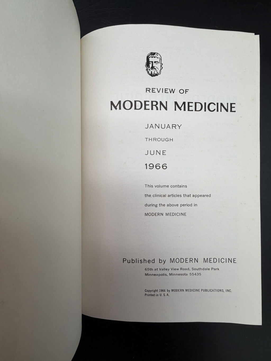 Vintage Book 1966 Review of Modern Medicine Hardcover Book January-June Illustrated