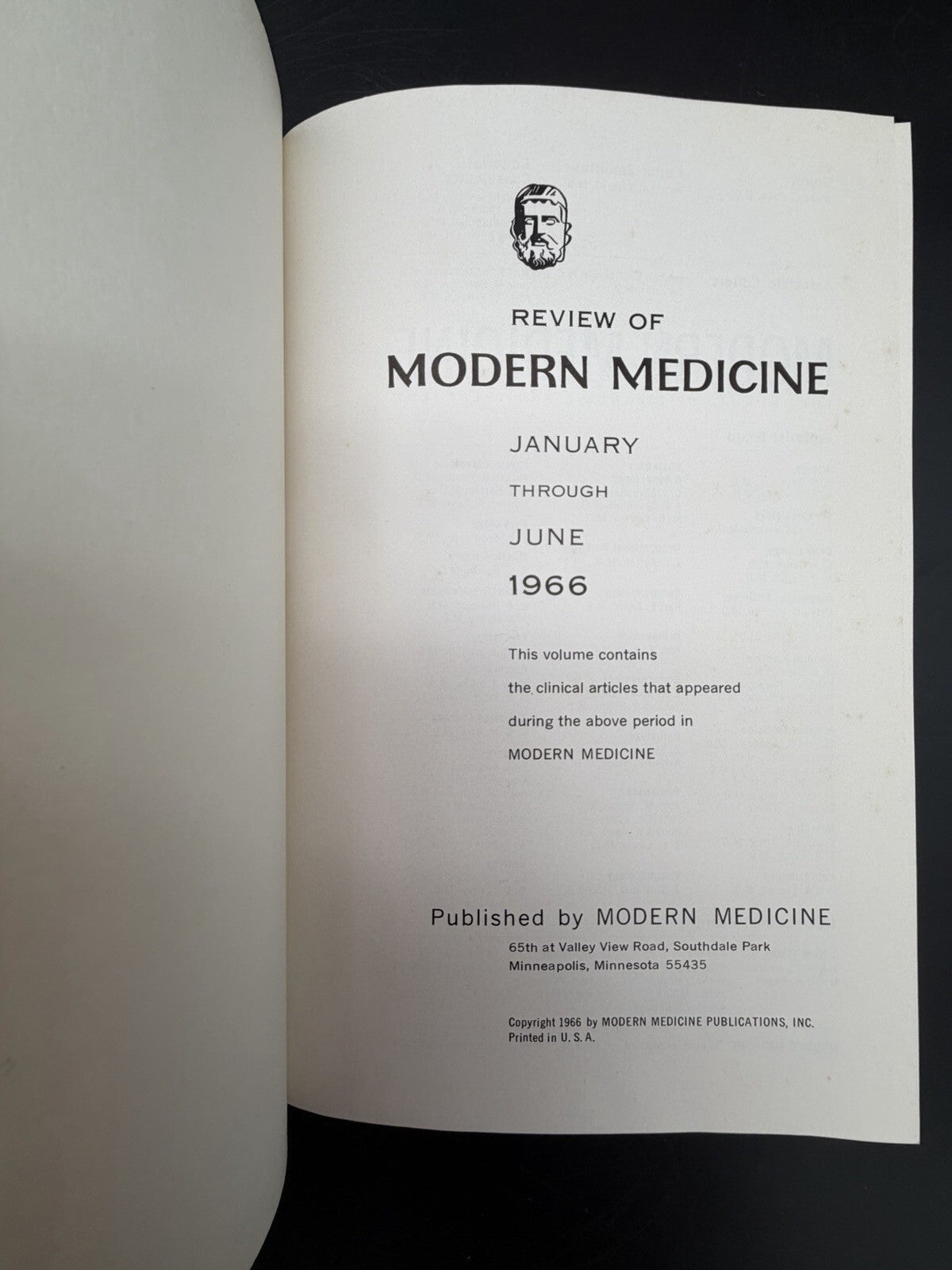 Vintage Book 1966 Review of Modern Medicine Hardcover Book January-June Illustrated