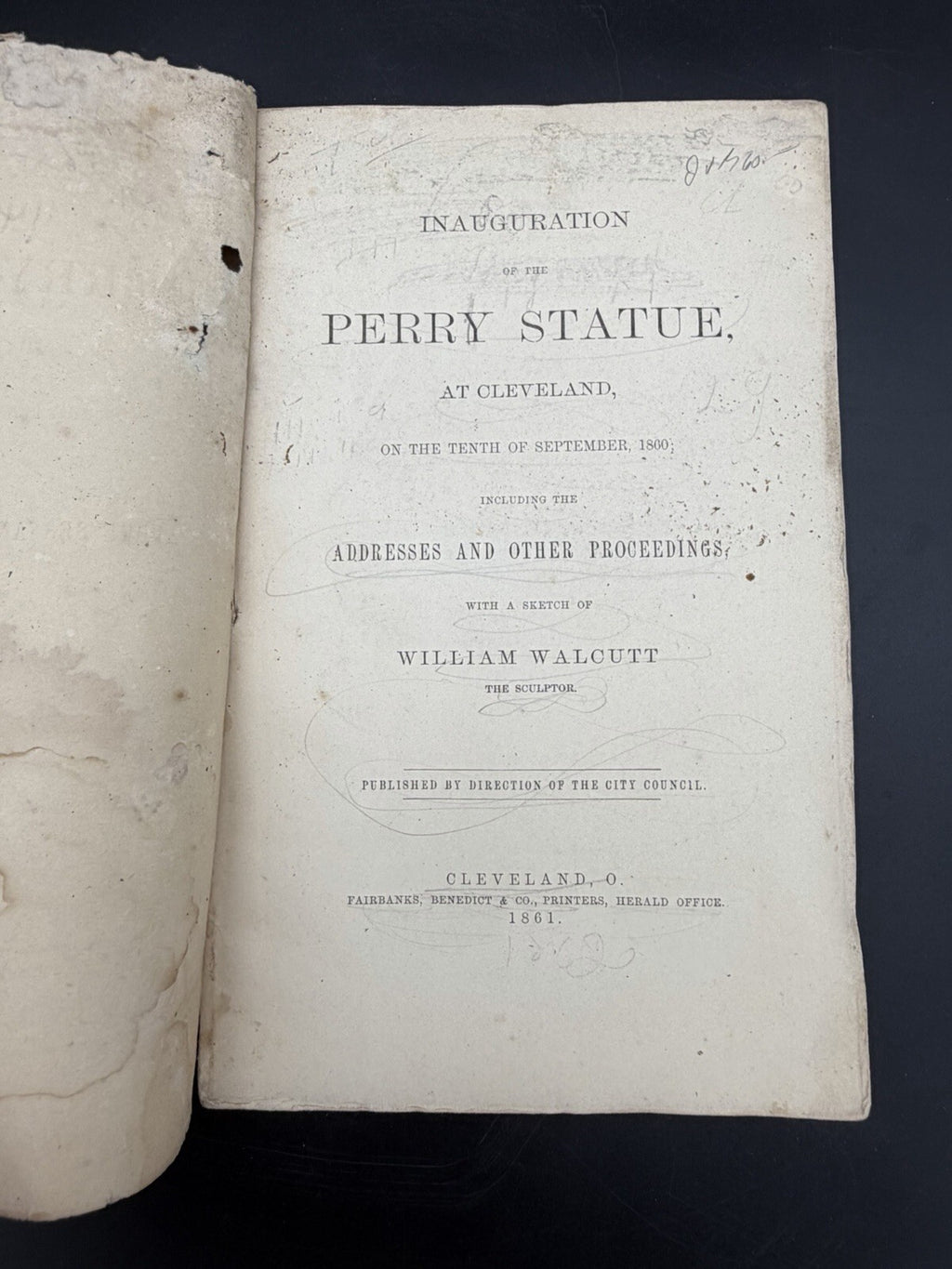 1861 Inauguration Perry Statue Cleveland Ohio Battle Lake Erie History Booklet