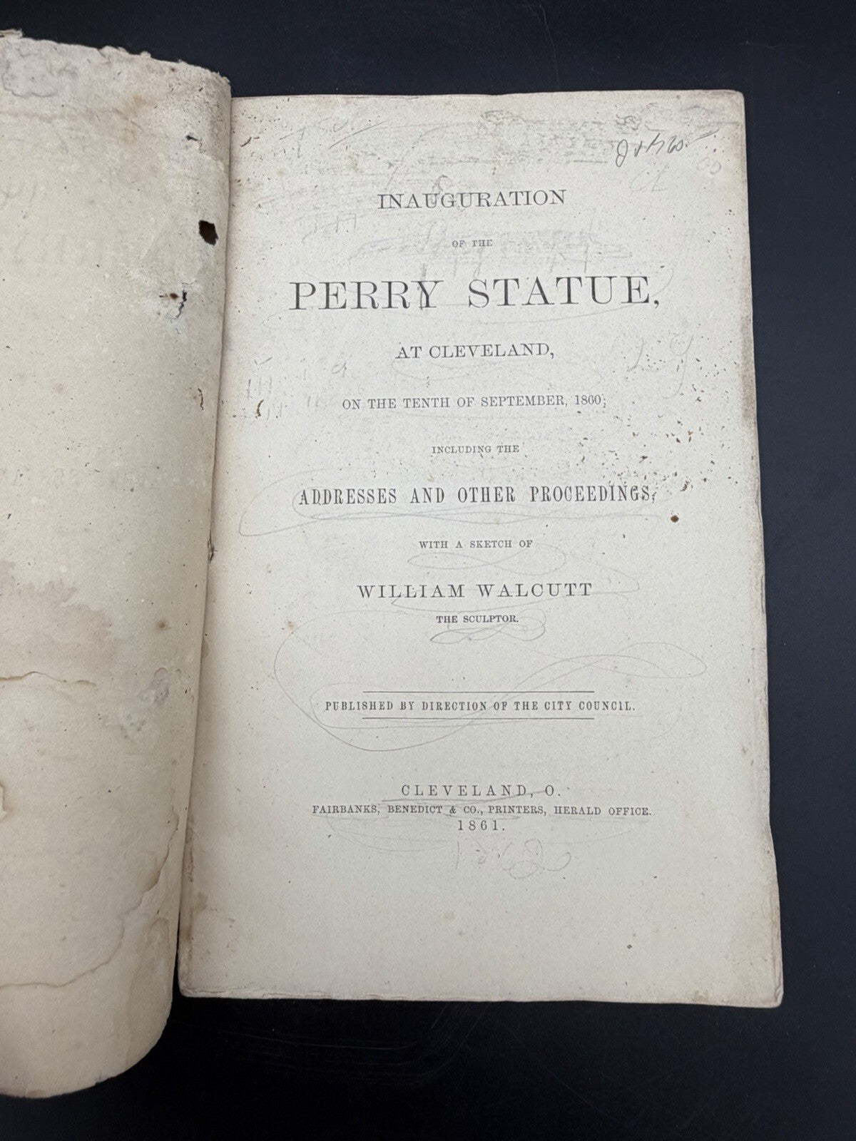 1861 Inauguration Perry Statue Cleveland Ohio Battle Lake Erie History Booklet