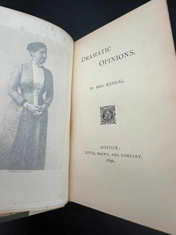 1890 Dramatic Opinions Mrs Kendal First Edition Antique Theatre Acting Memo