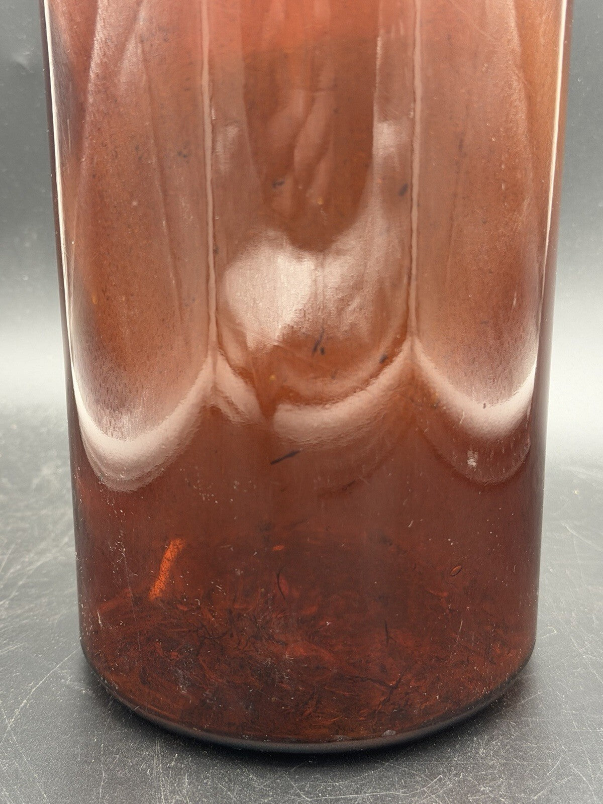 Antique Amber Glass Apothecary Bottle Commercial Alcohol 94% Label 1908 11.5