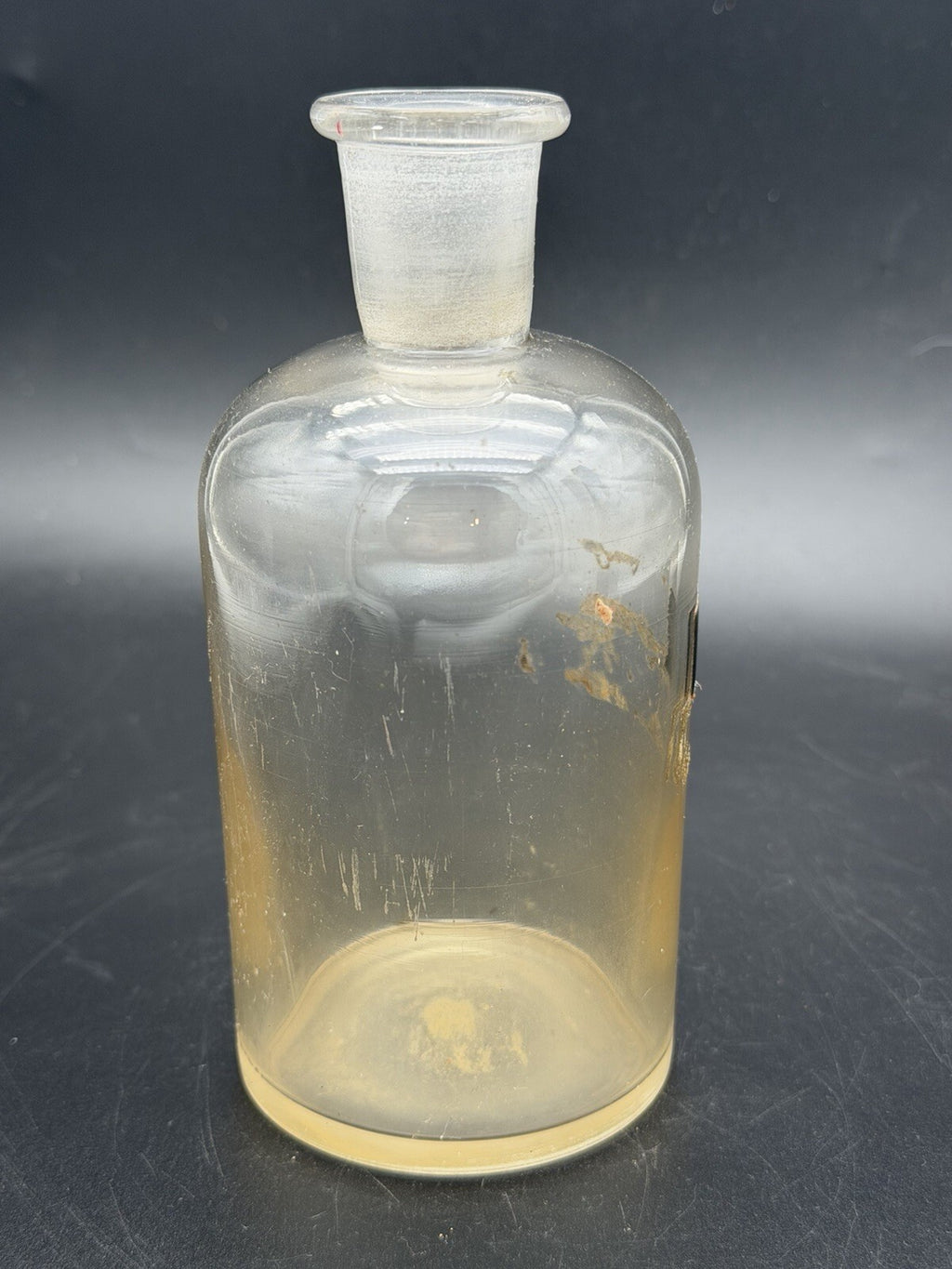 Antique Clear Glass Apothecary Jar Ground Stopper Pharmacy Bottle No Stopper