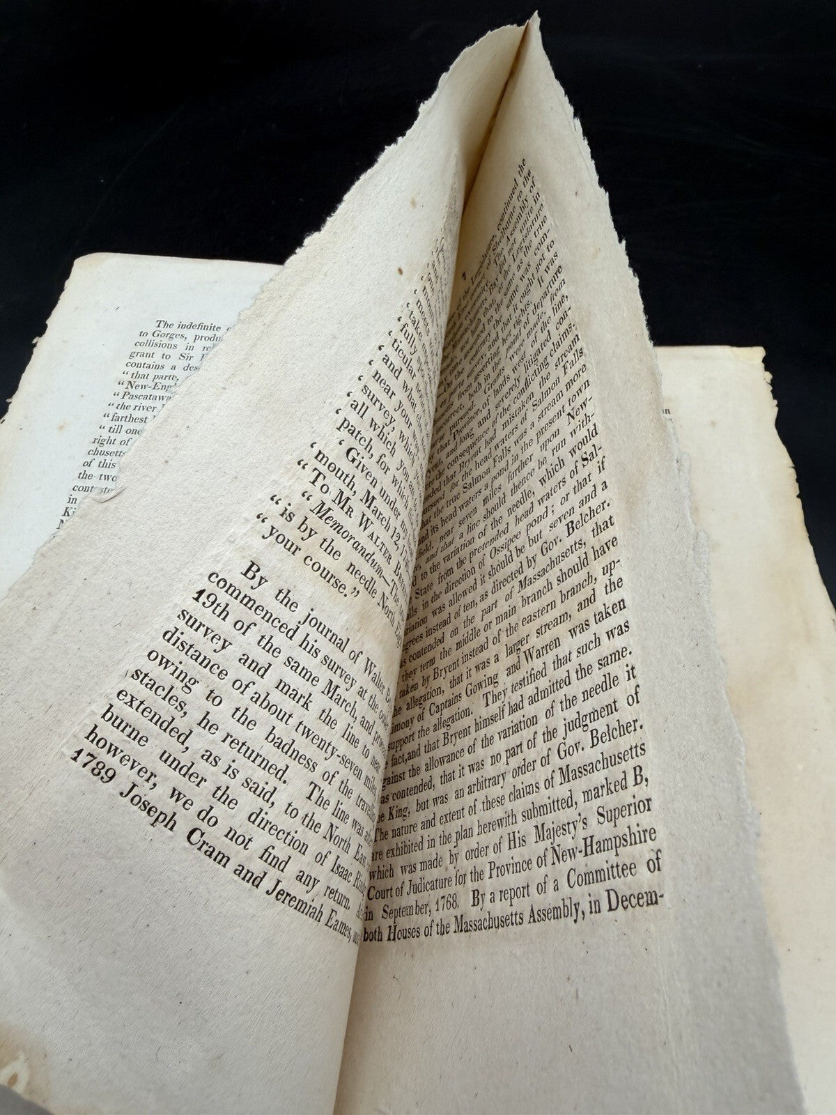 1828 Report of Commissioners: New Hampshire & Maine Boundary Survey - Uncut RARE