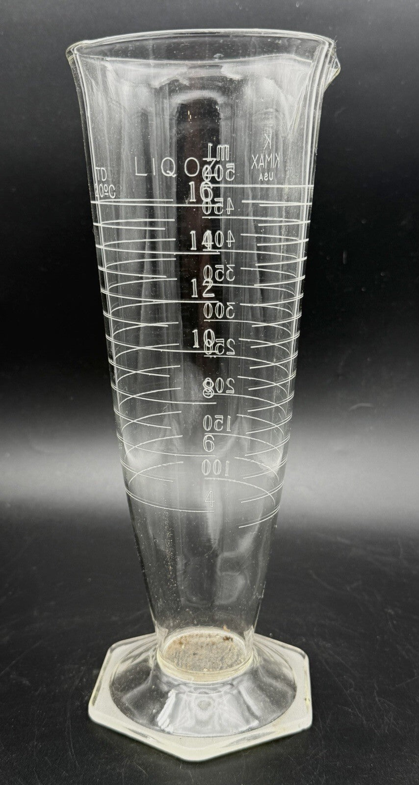 Vintage Kimax USA 500 mL / 16 oz Conical Glass Pharmaceutical Laboratory