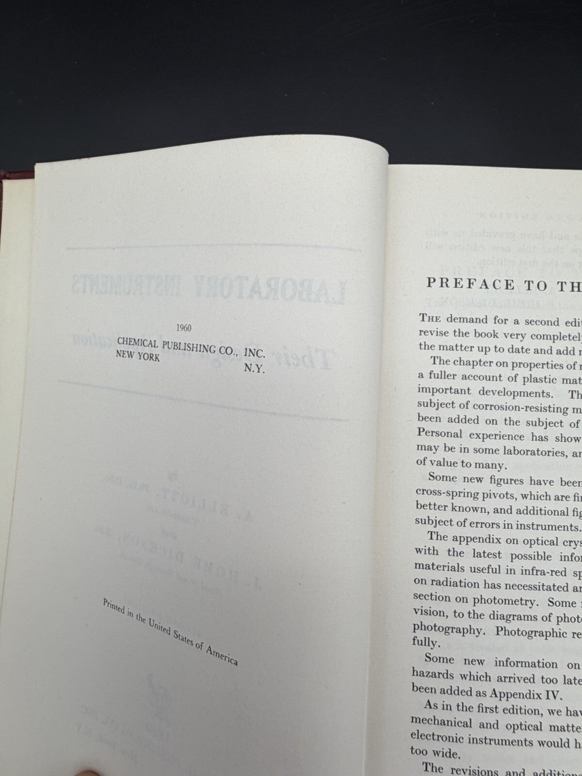 Vintage Book, Laboratory Instruments: Their Design and Application 1960 Antique Science Book