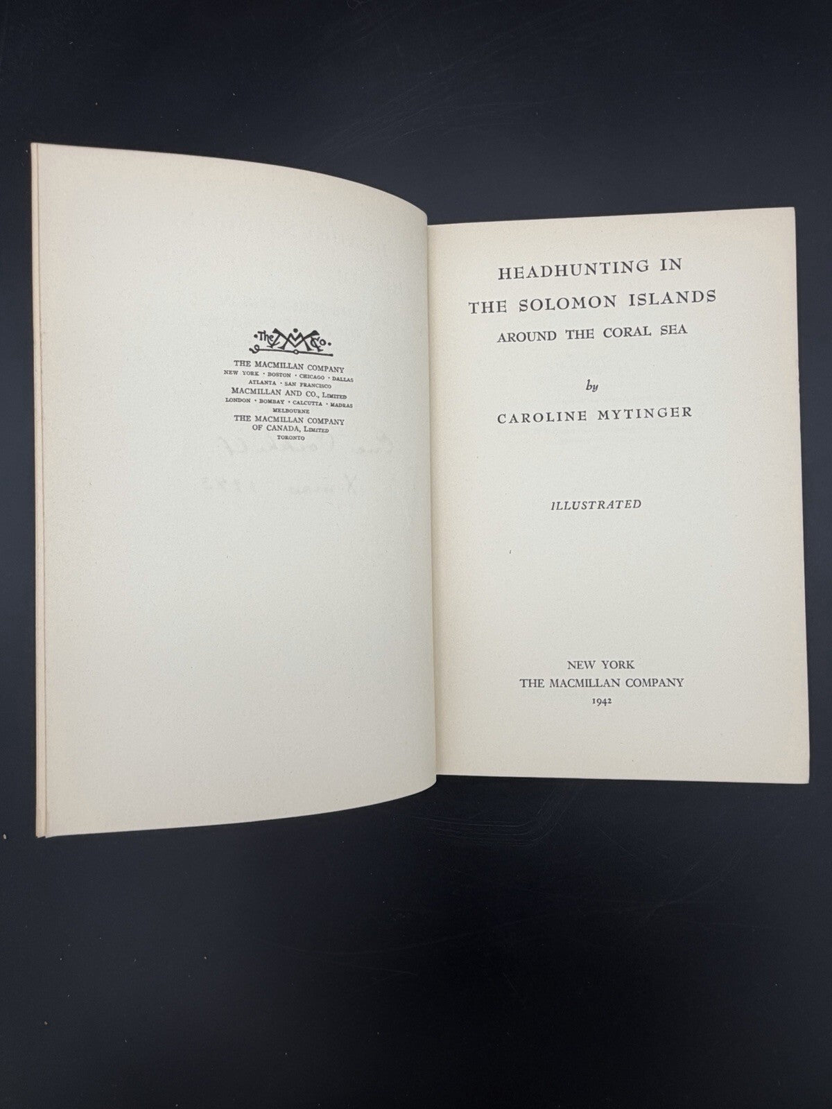 Headhunting in the Solomon Islands By: Caroline Mytinger (1942) FIRST EDITION HC