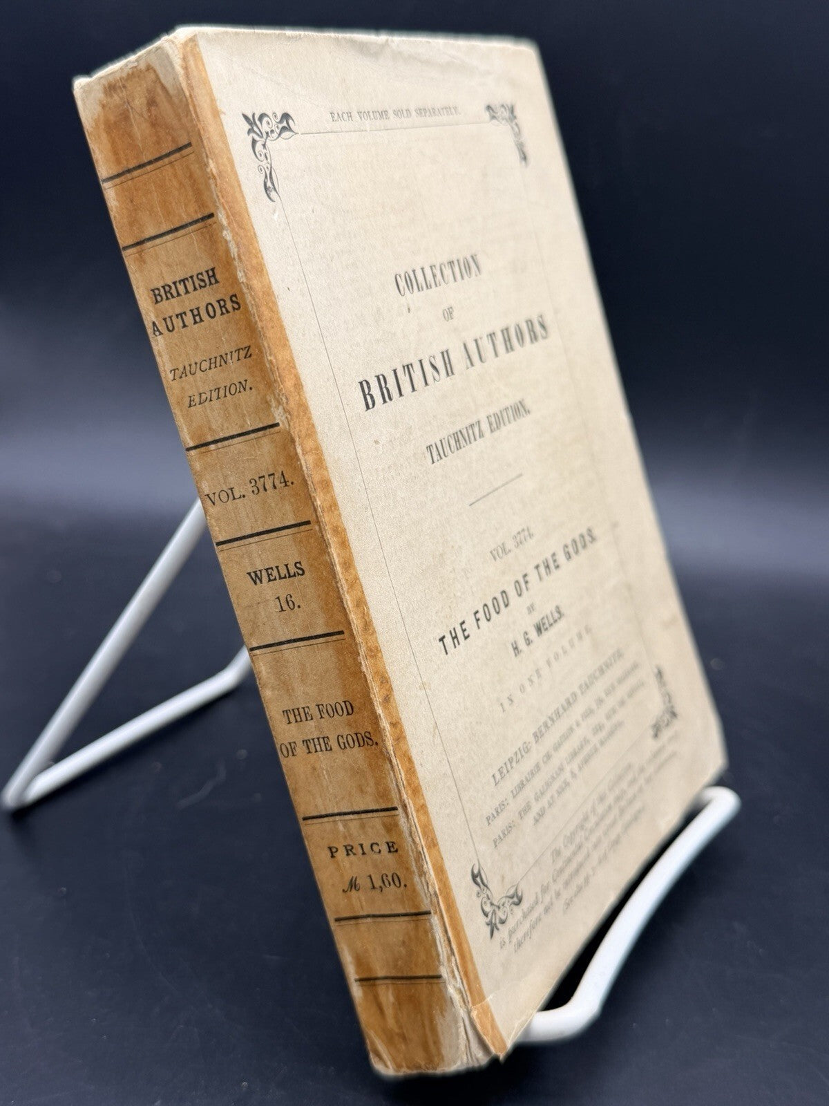 1904 The Food of the Gods H G Wells Tauchnitz Edition Vol 3774 Vintage Softcover