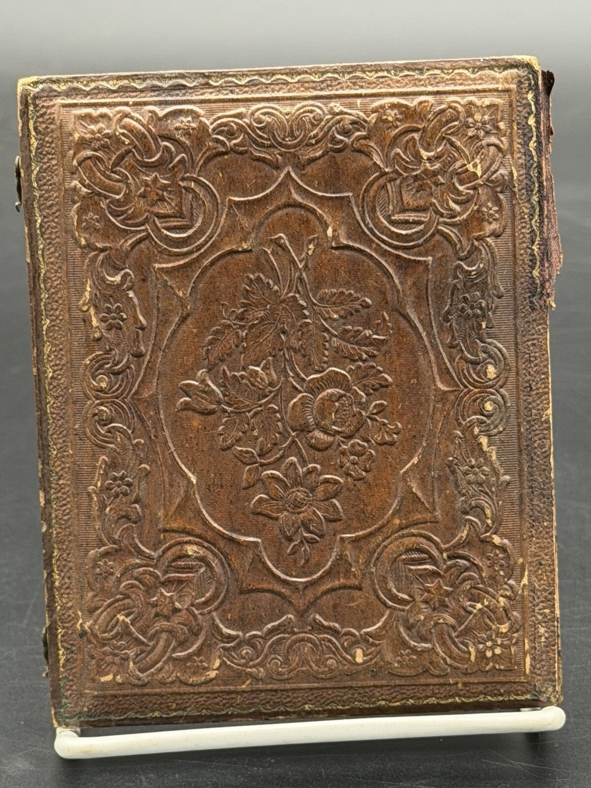 Antique 1850s Ambrotype Portrait in Embossed Case - 19th Century Photography