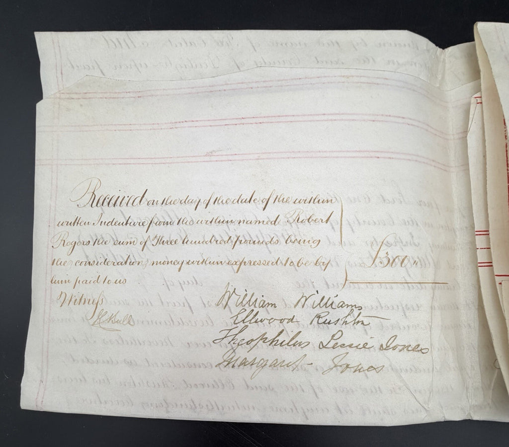 1871 Antique Vellum Mortgage Deed: Flintshire & Denbighshire, Wales (Signed)