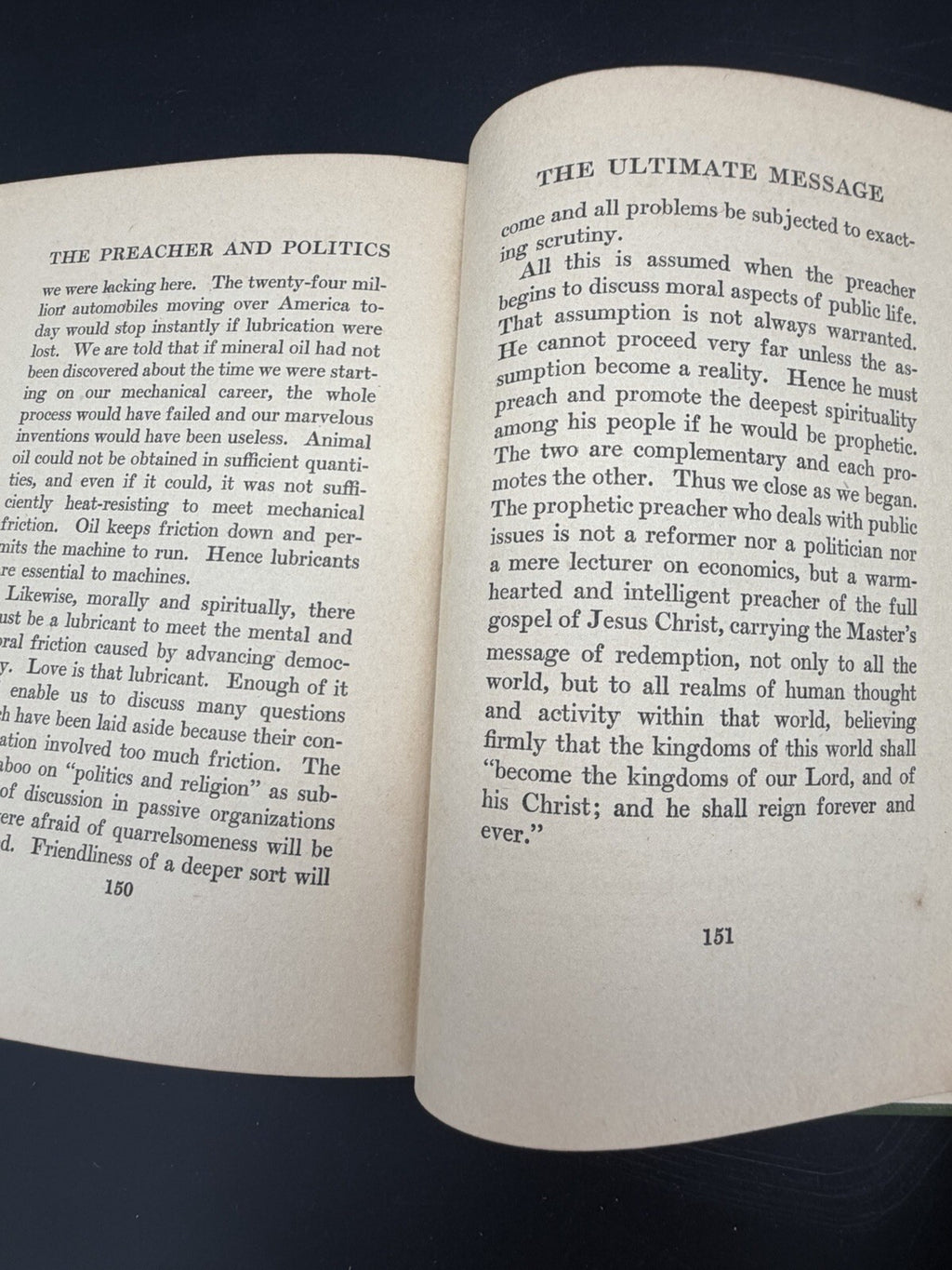 Signed 1930 The Preacher and Politics W. Wofford T. Duncan First Edition