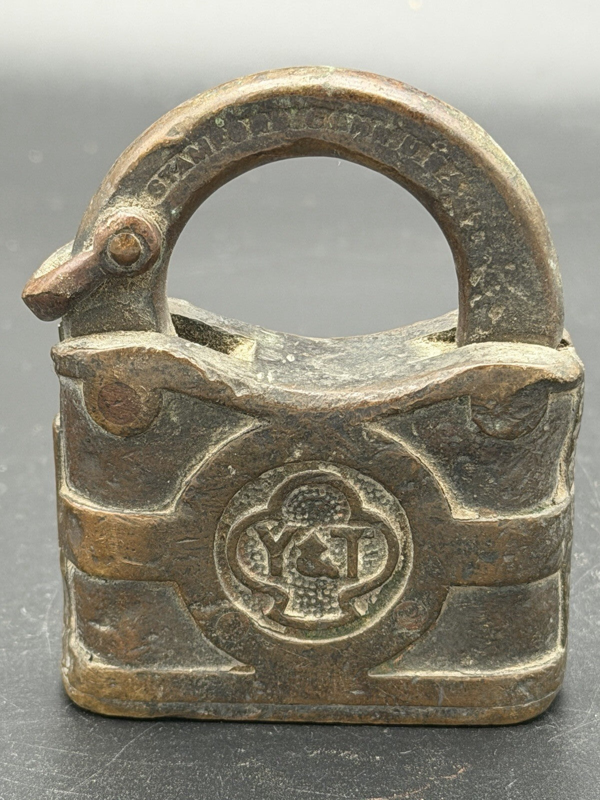 Antique Brass Yale and Towne Mfg Co Padlock Shackle Link Stamford Conn Y&T