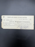 Original 1911 Biograph Company Receipt Signed by Actor Wilfred Lucas Silent Film