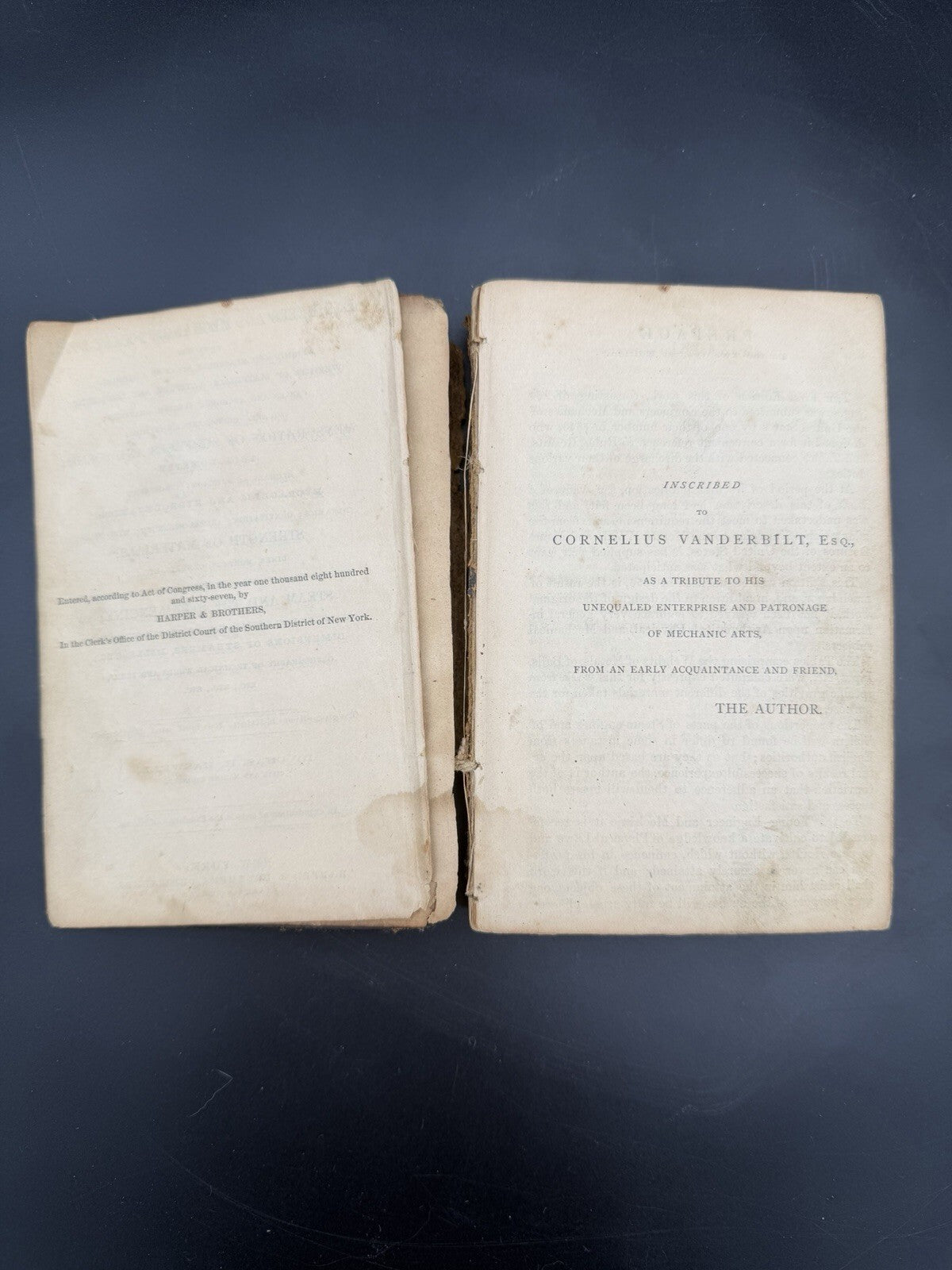 Antique Book 1867 Haswell Engineers & Mechanics Pocket-Book Cornelius Vanderbilt