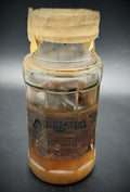 Antique Petrolatum U.S.P. Jelly Amber Bottle w/ Original Label & Sealed Top