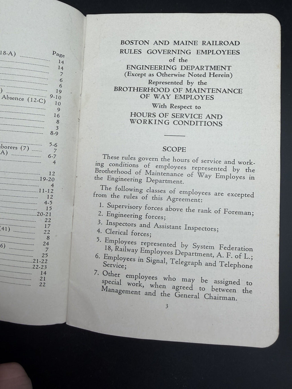 1942 Boston and Maine Railroad Engineering Dept Rules & Hymn Booklet Ephemera