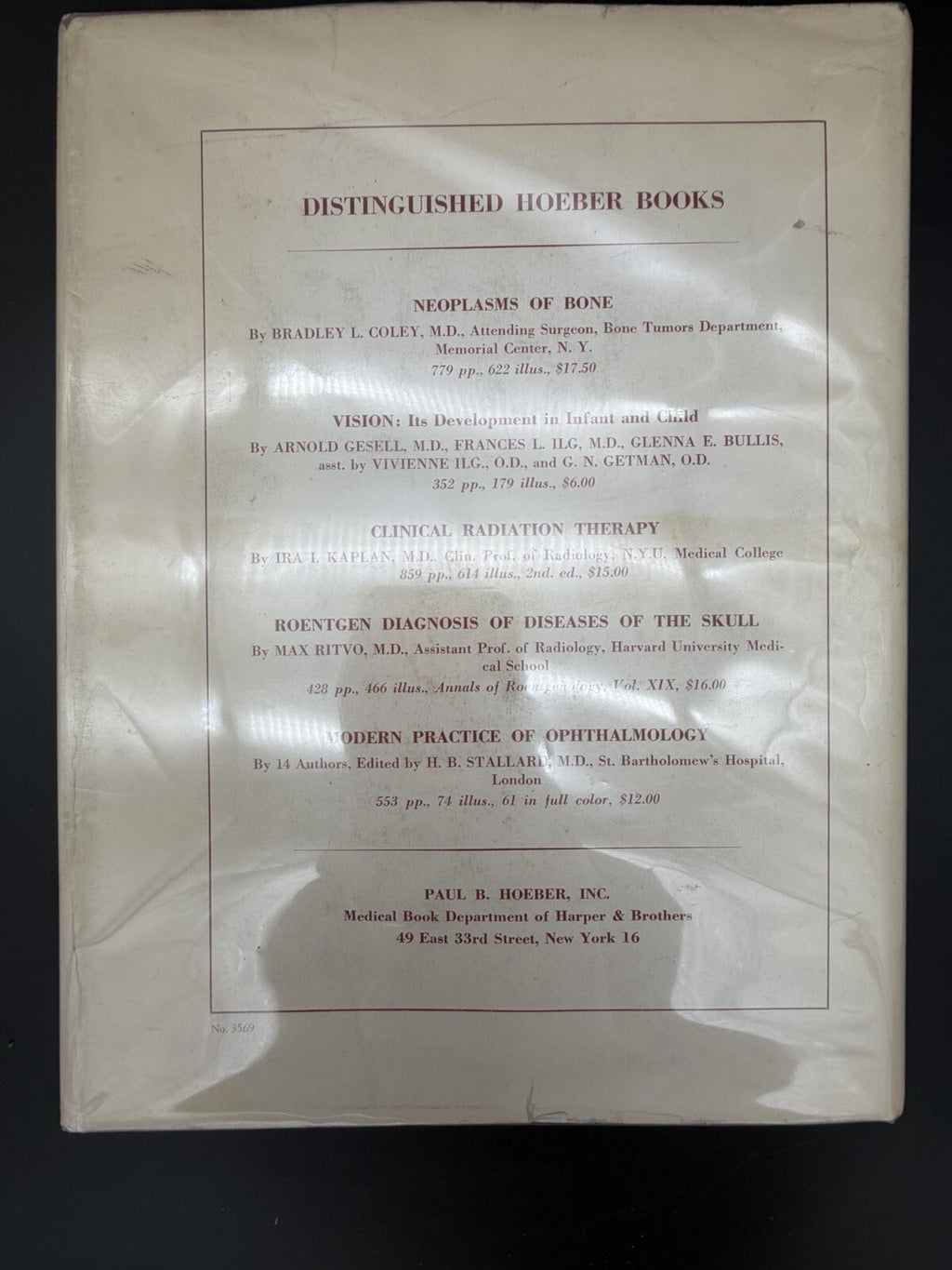 Vintage Book, 1951 Tumors of the Eye Algernon B Reese 1st Edition Dust Jacket Ephemera