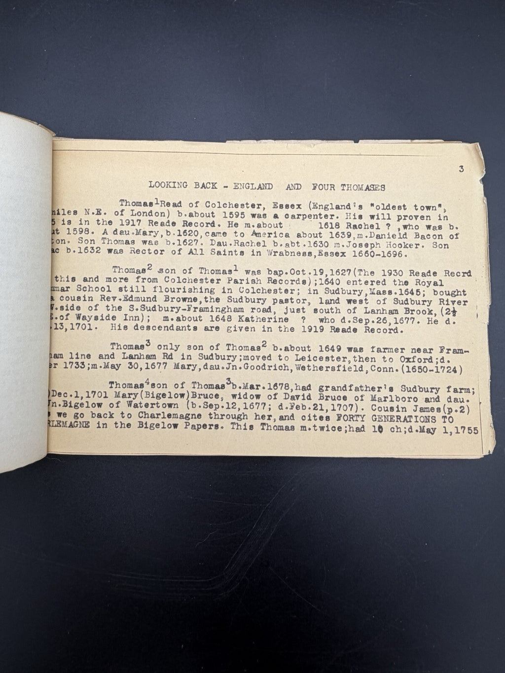 1932 Levi and Lucinda Read Ancestors and Descendants Family Genealogy Book