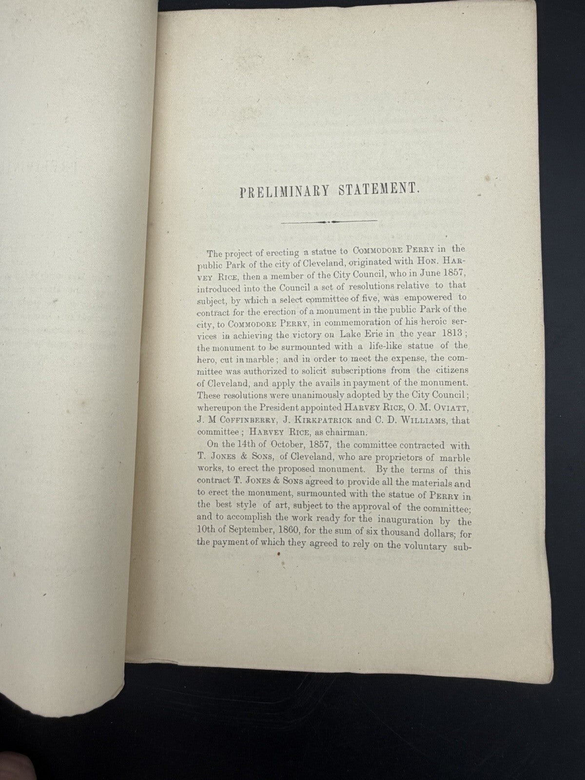 1861 Inauguration Perry Statue Cleveland Ohio Battle Lake Erie History Booklet