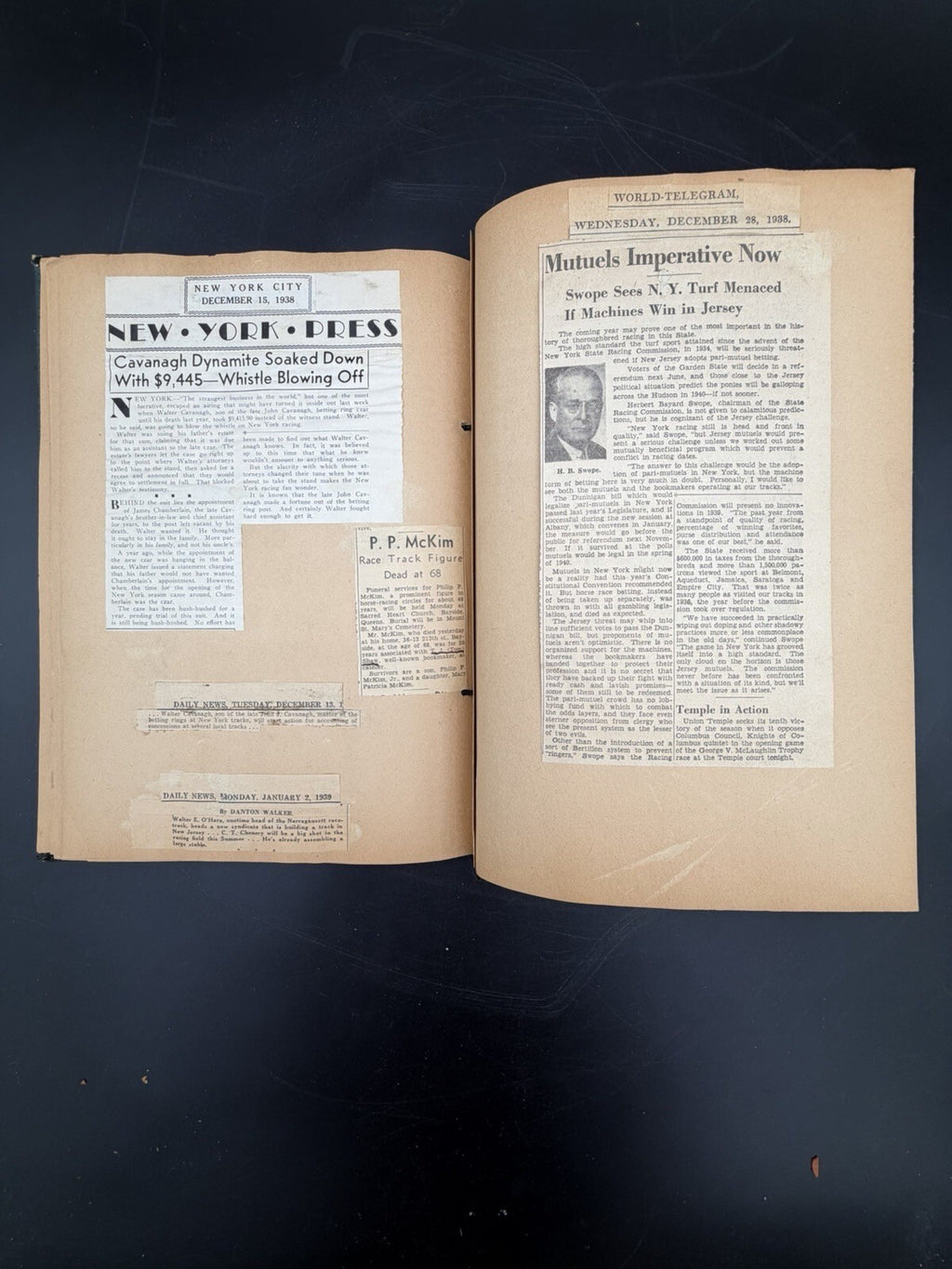 Vintage 1930s Horse Racing & Betting Scrapbook - John G Cavanagh NY Race Tracks