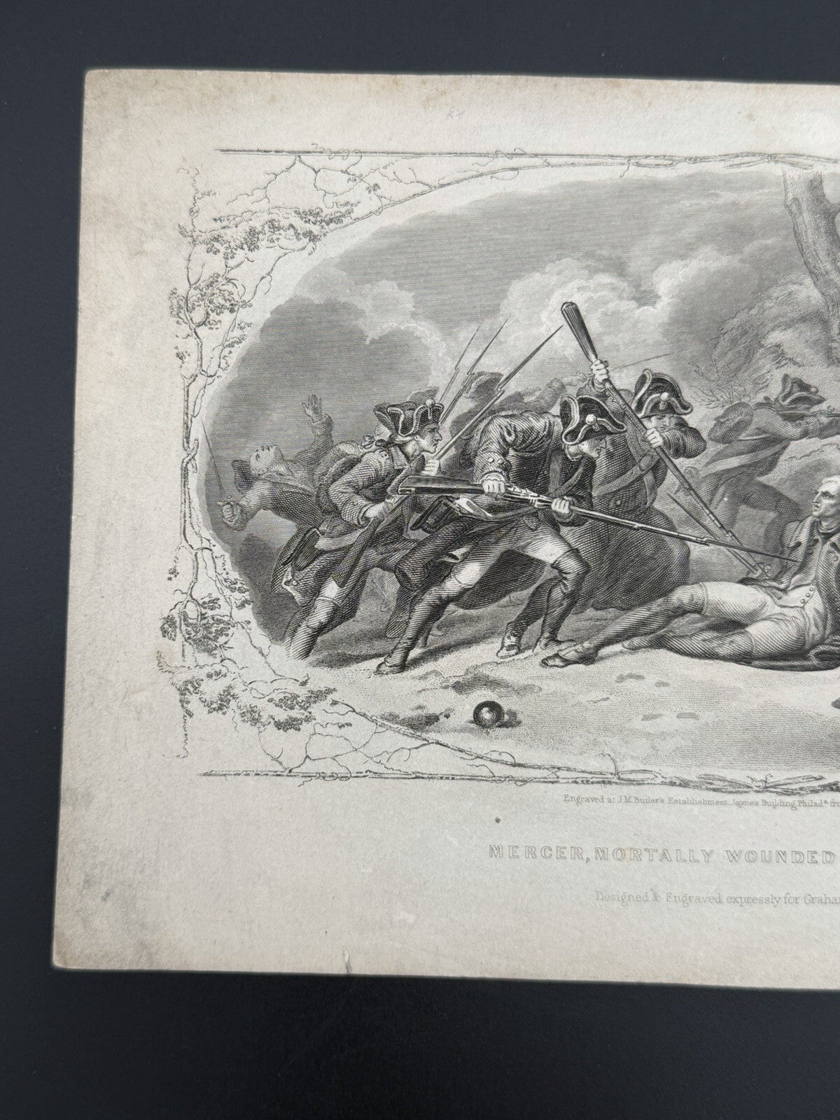 Antique Mercer Mortally Wounded at Princeton Graham's Magazine Print