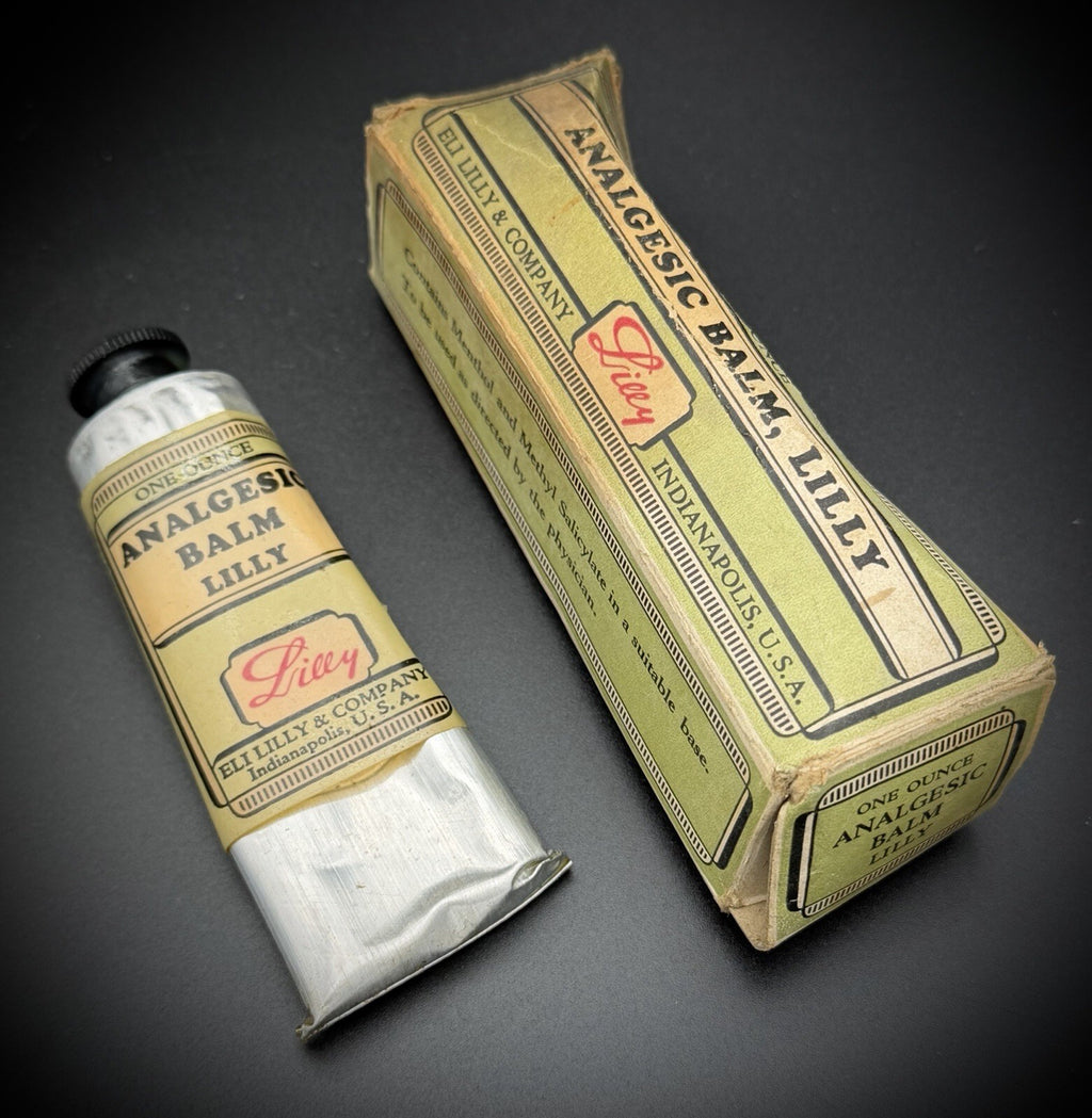 Vintage Eli Lilly Analgesic Balm 1 Oz Ointment Tube with Original Box