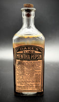Antique Dare's Elixir Mentha Pepsin Medicine Bottle Rochester NY Full Label Cork