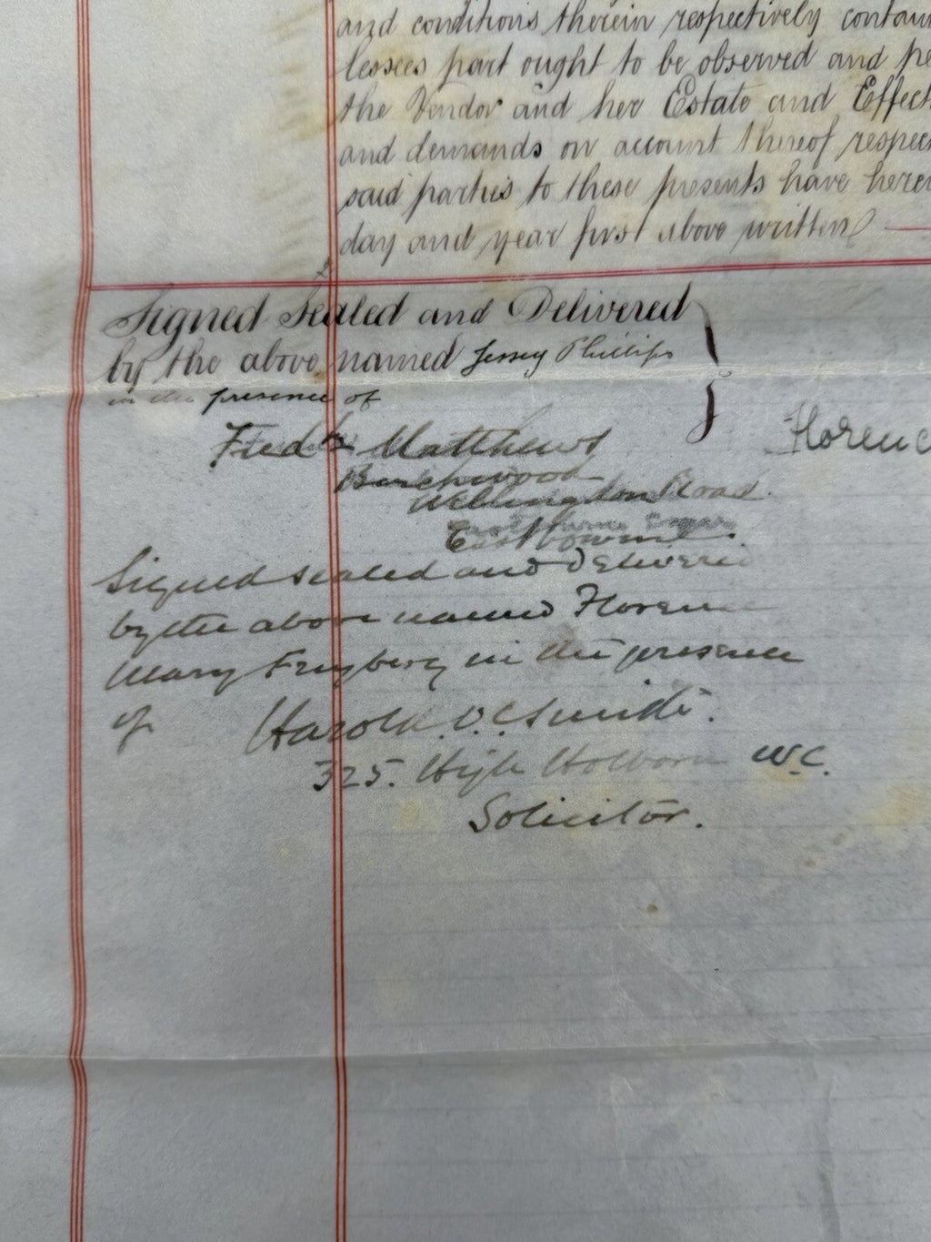 1904 Antique Deed: Kensington, London Property Assignment (Phillips/Freyberg)