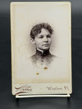 Antique Victorian Cabinet Card Portrait - F.E. Willis, Windsor, Vermont