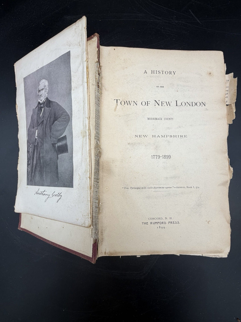 Antique Book, A History of the Town of New London NH 1779-1899 Local History Genealogy