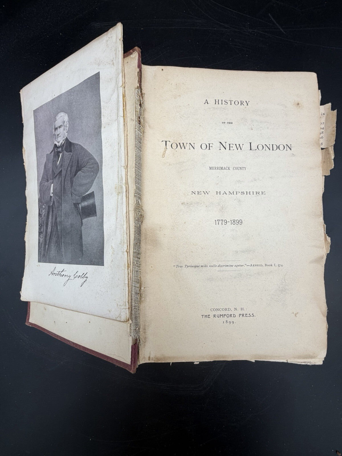 Antique Book, A History of the Town of New London NH 1779-1899 Local History Genealogy