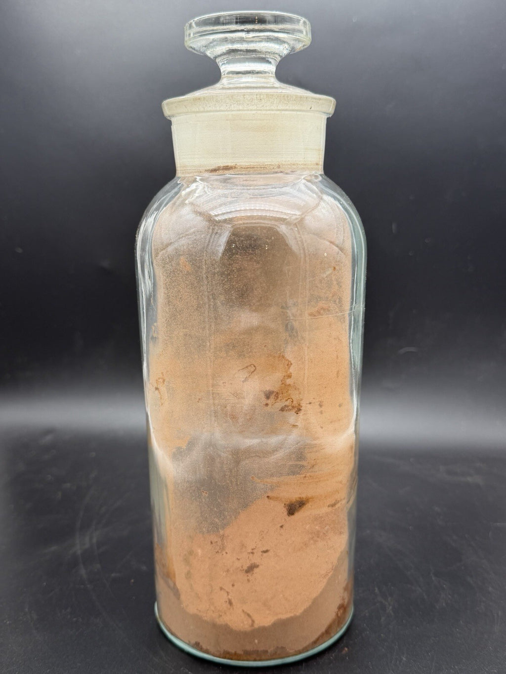 Antique Clear Glass Apothecary Bottle Jar with Ground Stopper