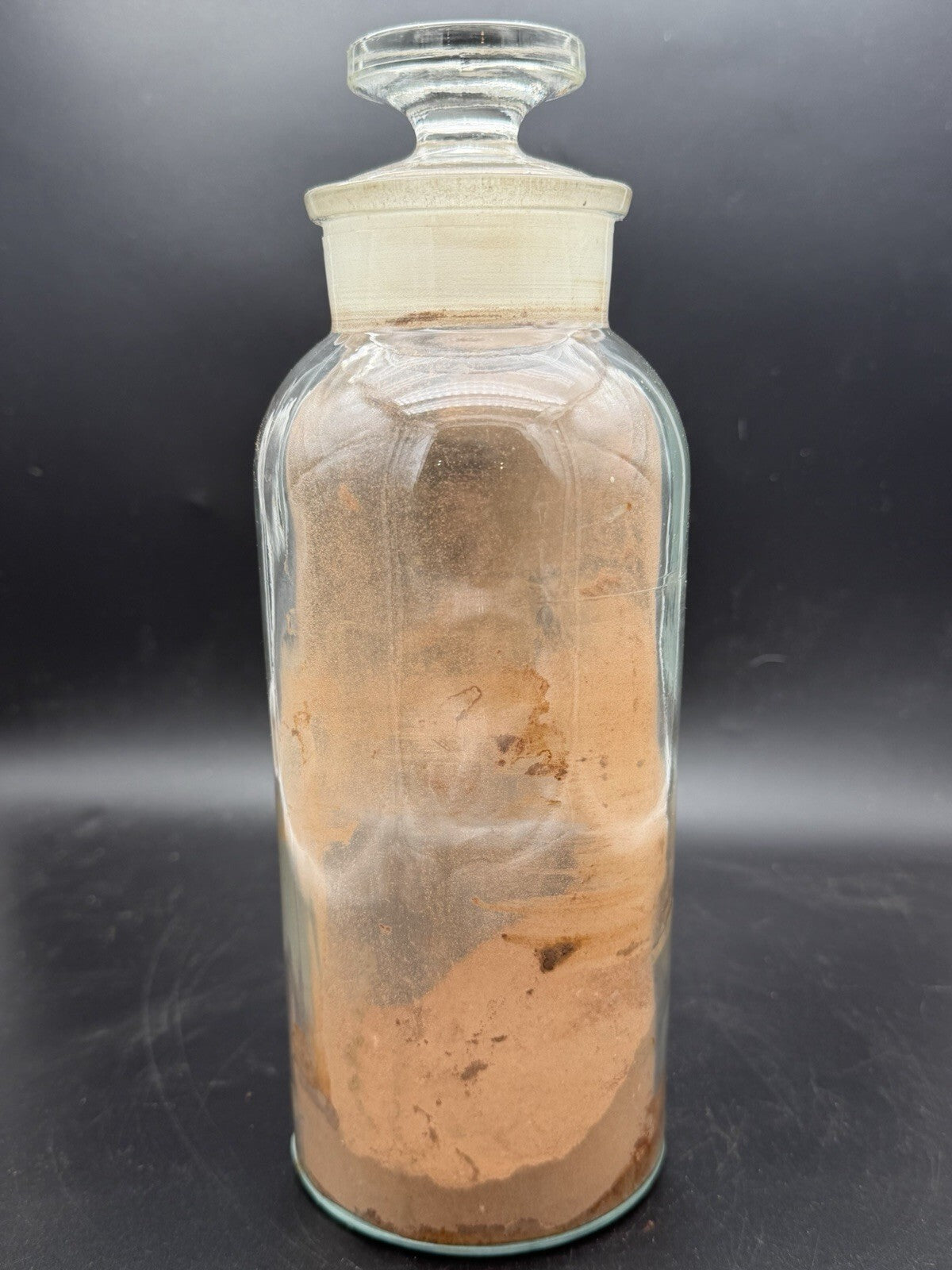 Antique Clear Glass Apothecary Bottle Jar with Ground Stopper