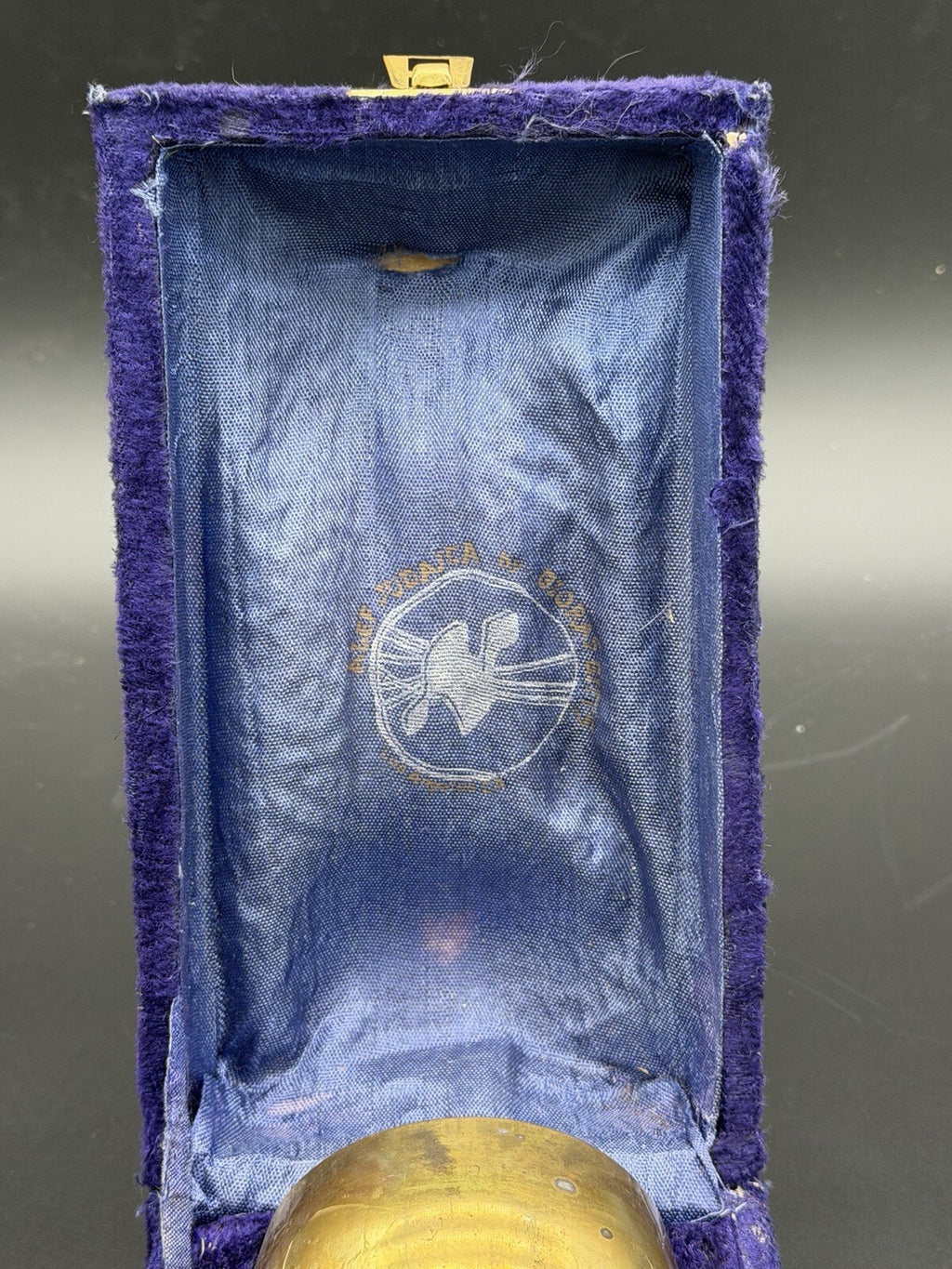 Vintage Alef Judaica Kiddush Jewish Religion Cup with Original Purple Velvet Box