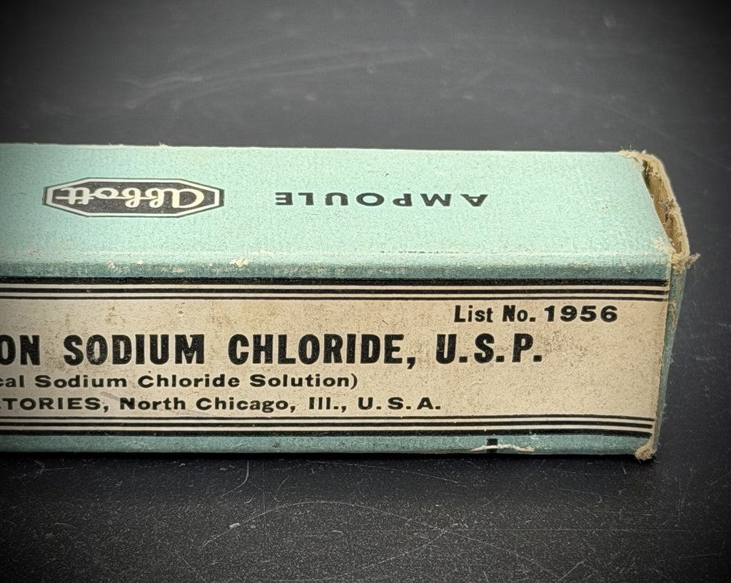Antique Abbott Isotonic Sodium Chloride Saline Ampoule Box Medical