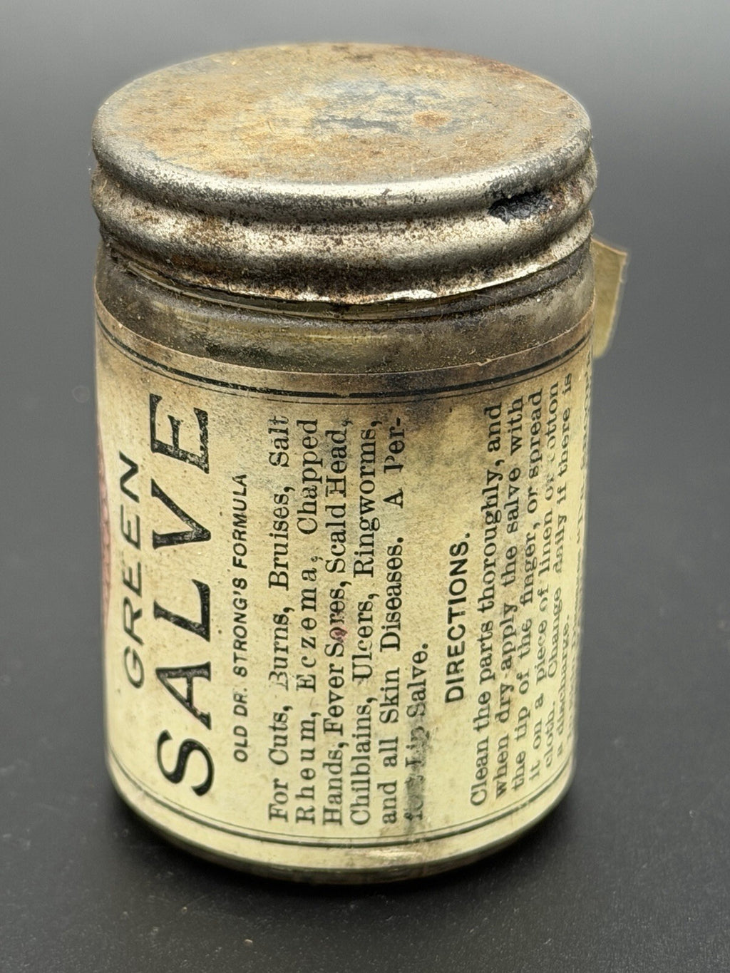 Antique Dr. C.I. Shoop's Green Salve Glass Jar Patent Quack Medicine Racine WI