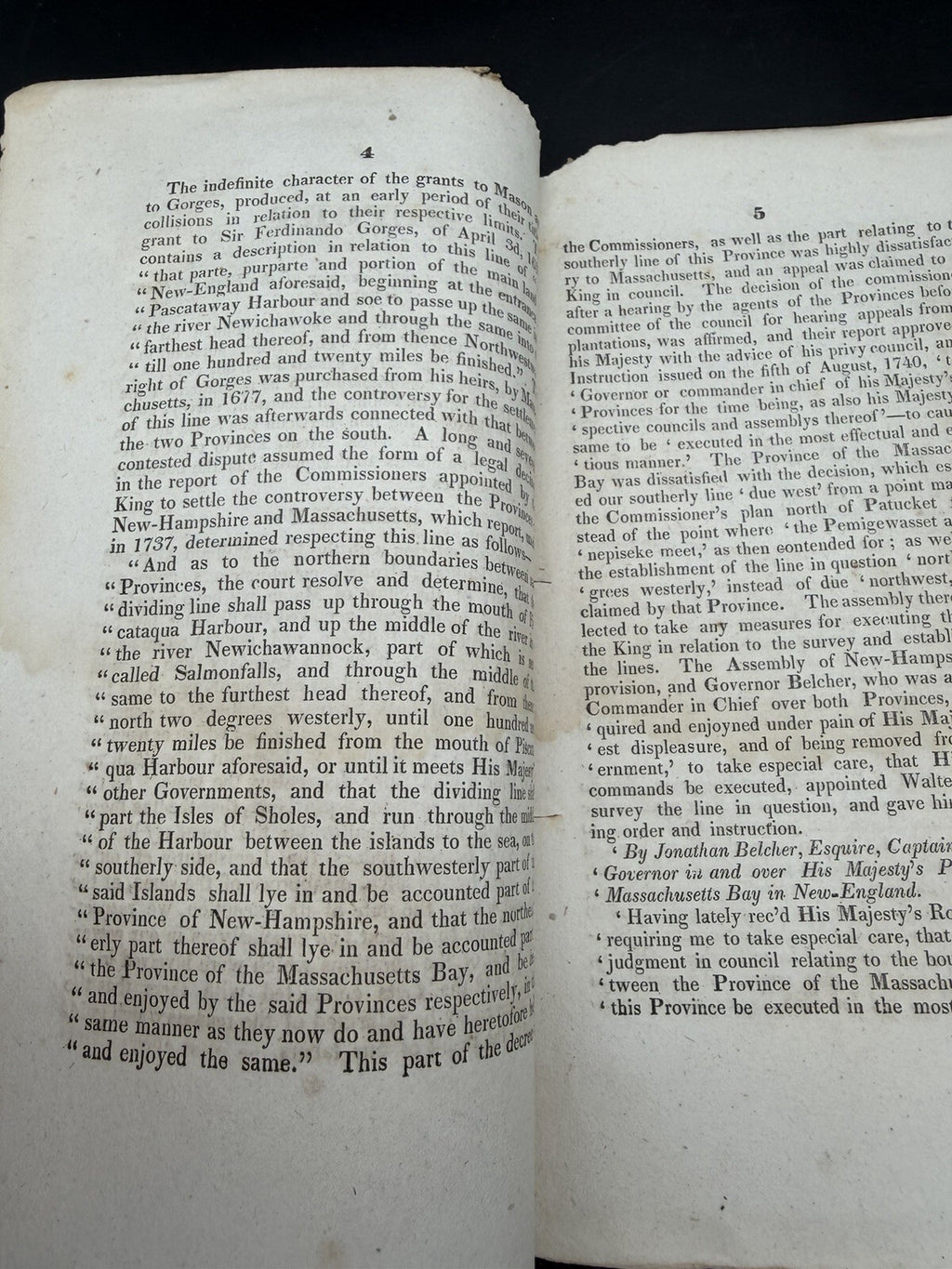 1828 Report of Commissioners: New Hampshire & Maine Boundary Survey - Uncut RARE