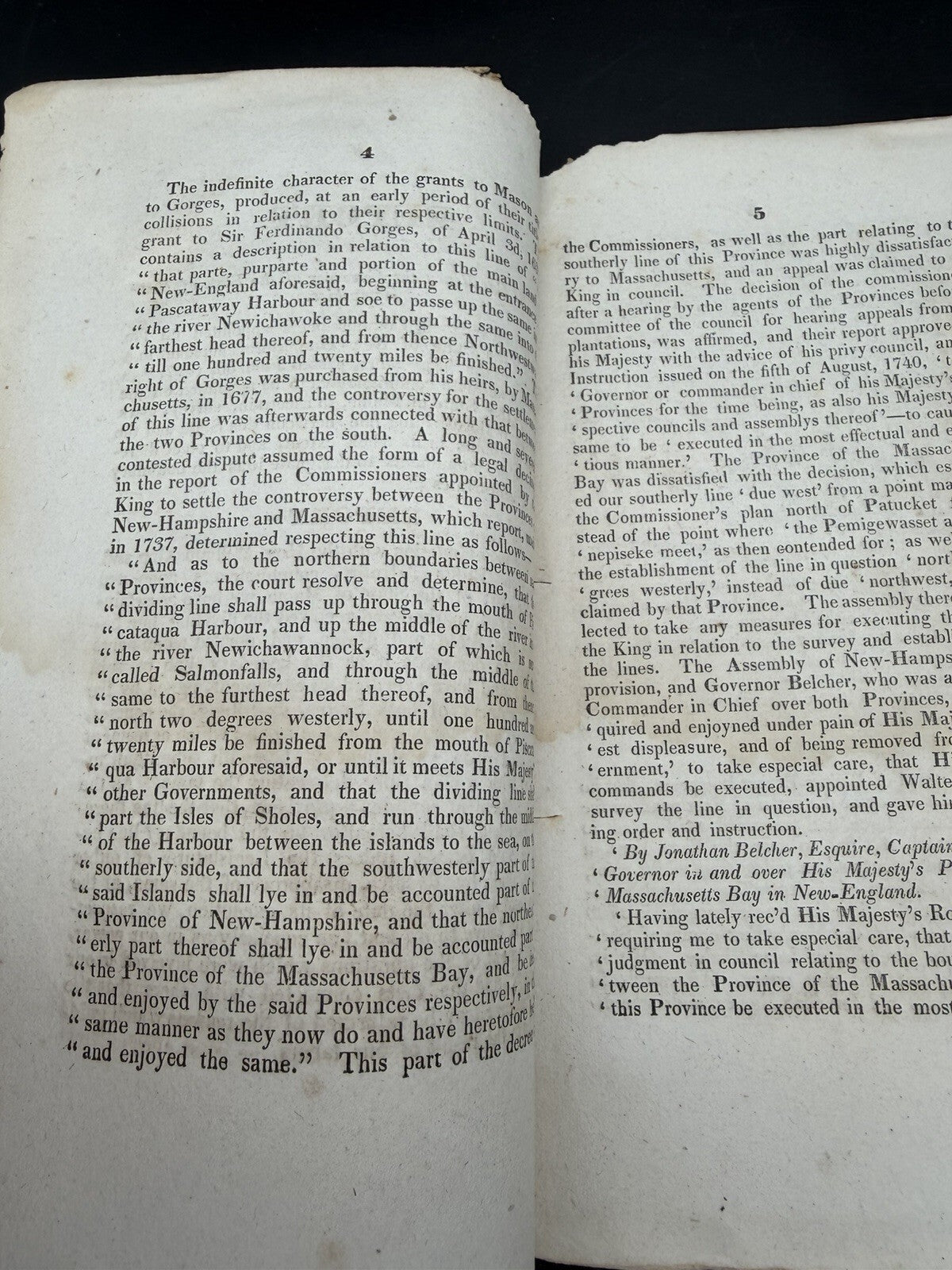 1828 Report of Commissioners: New Hampshire & Maine Boundary Survey - Uncut RARE