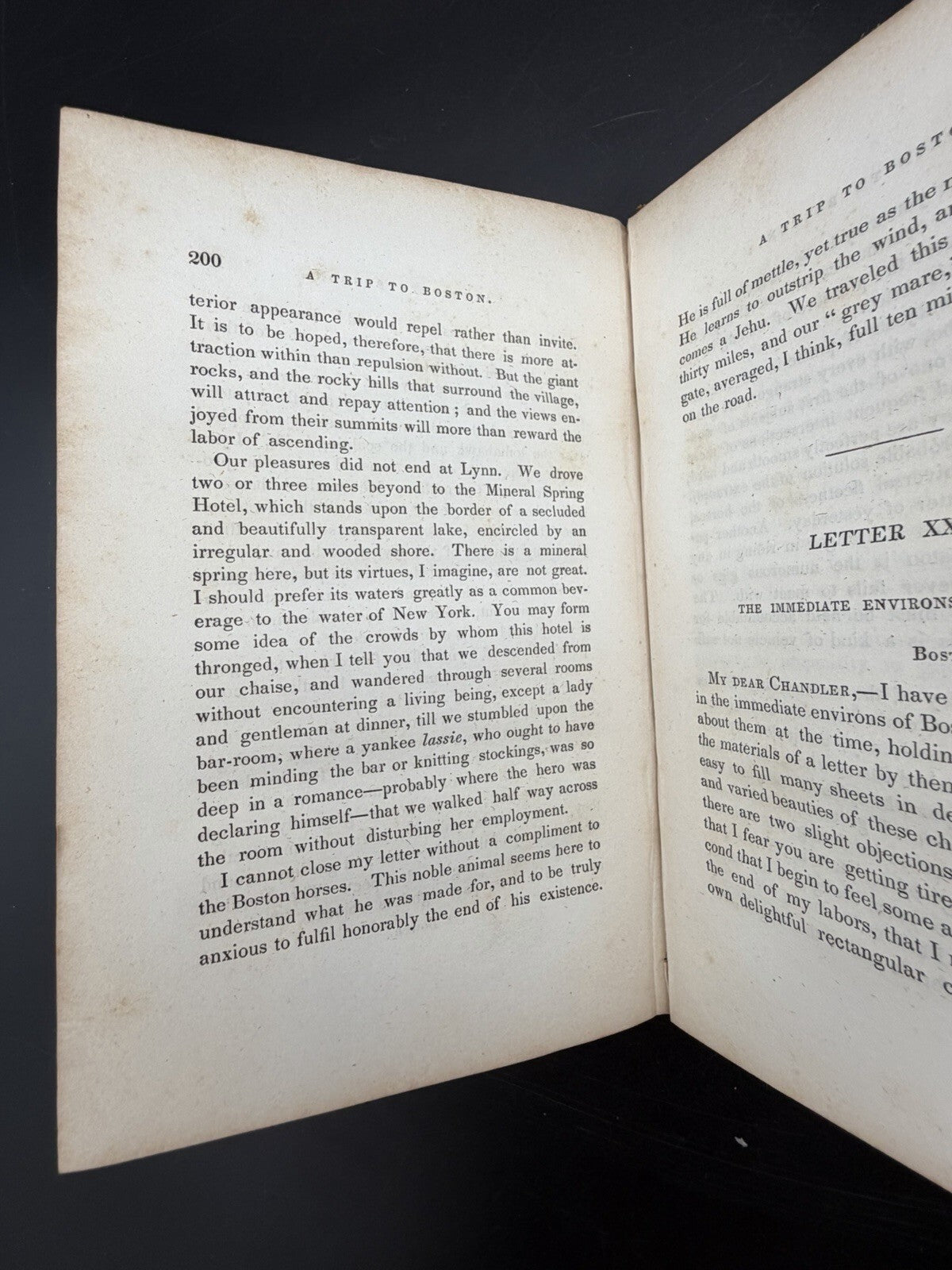 Antique Book, 1838 A Trip to Boston by E. C. Wines First Edition Travel Narrative