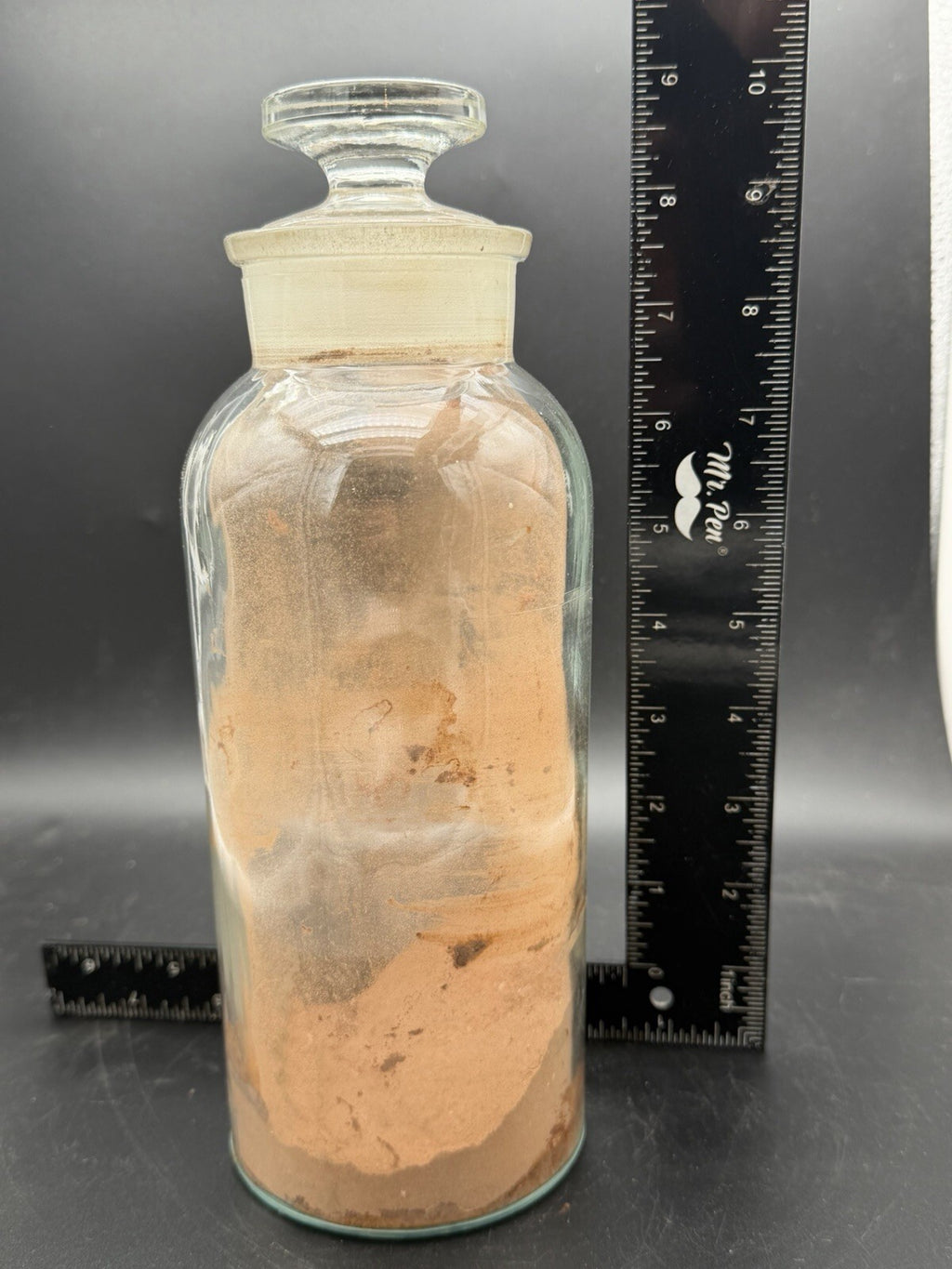Antique Clear Glass Apothecary Bottle Jar with Ground Stopper