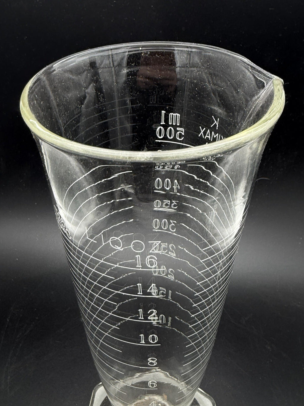 Vintage Kimax USA 500 mL / 16 oz Conical Glass Pharmaceutical Laboratory