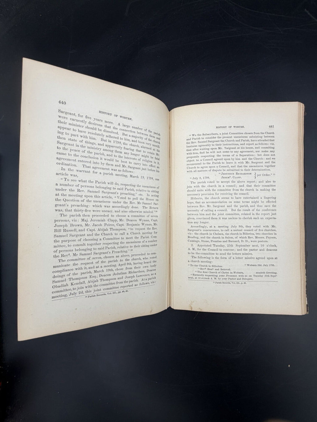 1868 History of Woburn Massachusetts Samuel Sewall - Loose/Detached AS IS Copy