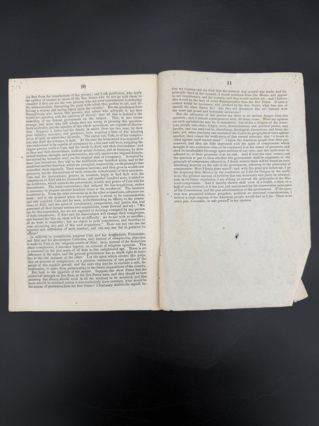 1847 Isaac Parish Speech Mexican War Wilmot Proviso Ohio Pamphlet Rare Paper