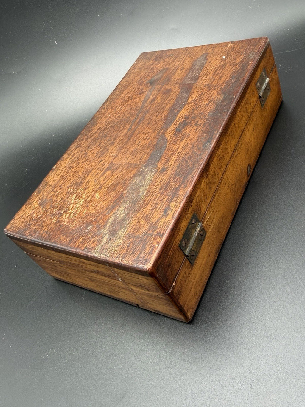 Antique Brass Apothecary Scale Weight Set Partial Wooden Box Assay Parts