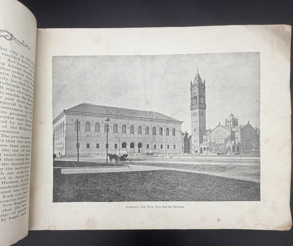 Antique Victorian Era Boston History Book Points of Interest Photo Album c1880