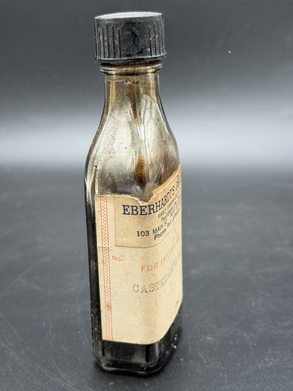 Vintage Eberhardt's Pharmacy Castellani's Paint Bottle Port Jefferson NY