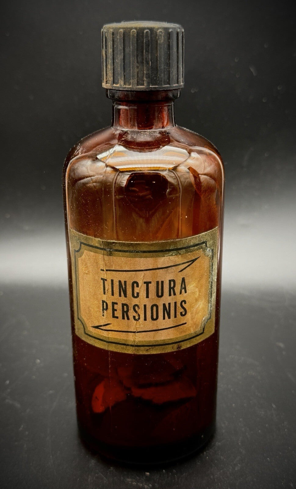Vintage Amber Apothecary Bottle Tinctura Persionis Pharmacy Lab Glass