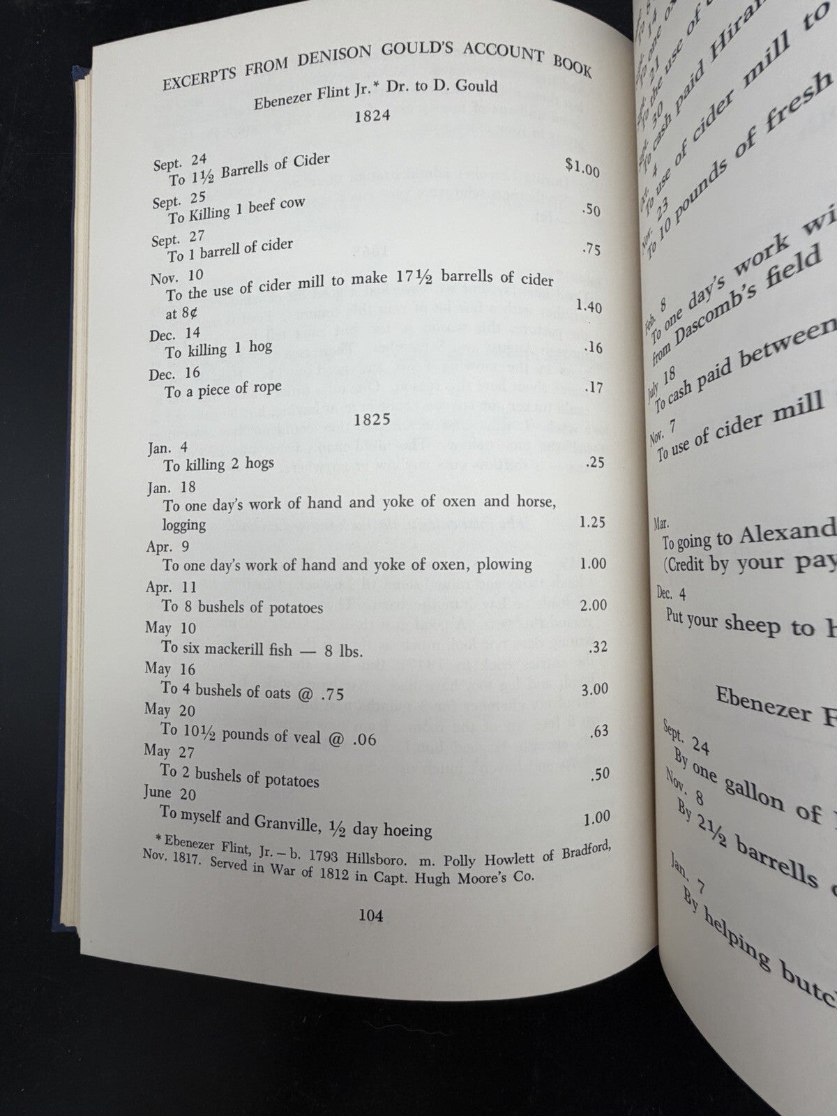 Rains Finely Today Denison Gould Diary Account Book 1817-1865 Hillsboro NH