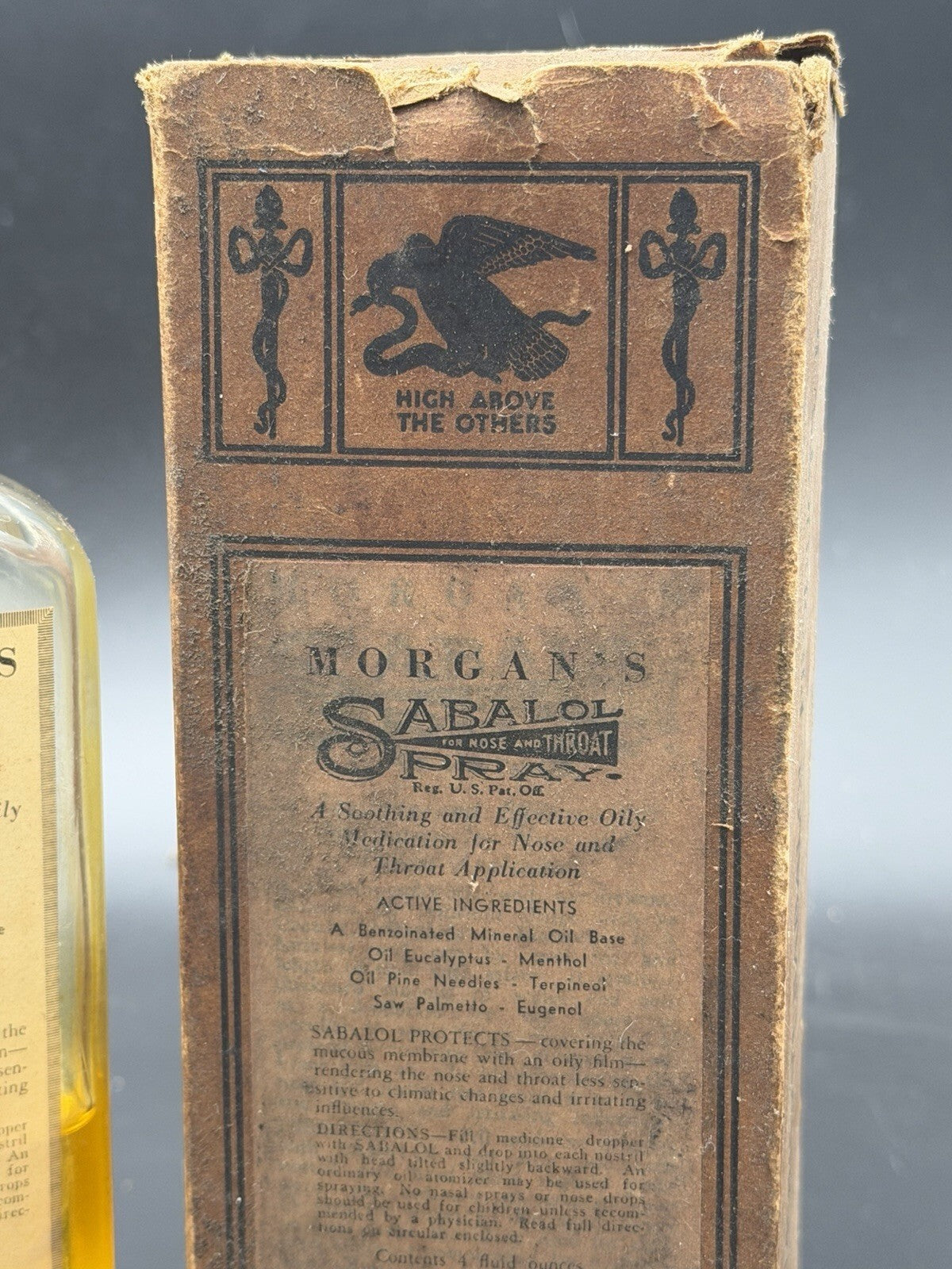 Vintage Morgan's Sabalol Spray Medicine Bottle with Original Box